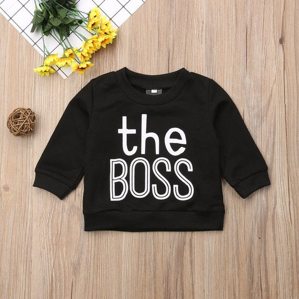 Little Boss & The Boss - Unisex Sweatshirt Baby Boy Girl Toddler (Gray or Black)
