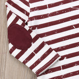 Striped Shirt and Dinosaur Spike Harem Pants 2 pc. Clothing Set Toddler Boy (Burgundy, Black & White)