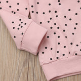 Dot Print Ruffle Top and Pants 2pc. Set Toddler Girl (Pink & Black)