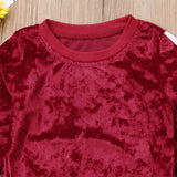 Velvet Sweatshirt and Leggings 2 pc. Clothing Set Toddler Girl (Available in Burgundy or Brown)