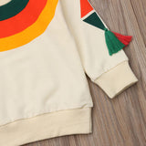 Fringe Tassel Long Sleeved Sweatshirt Toddler Girl (Multicolor)