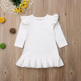 Ruffled Long Sleeve Dress Toddler Girl (4 colors available)