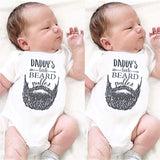 🧔 Daddy's Little Beard Puller 🧔 - Unisex Onesie Bodysuit Baby Girl Boy (White & Black)