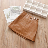 Vegan Leather Skirt Toddler Girl (Available in Brown or Black)