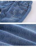 Mod Vegan Leather Patchwork Jeans Unisex Toddler Boy Girl (Medium Wash Multi)