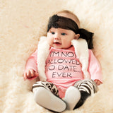I'm Not Allowed to Date Ever - Baby Girl Onesie Bodysuit (Pink & Black)
