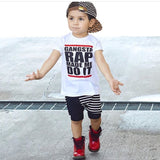 Gangsta Rap Made Me Do It - Unisex T-Shirt Toddler Boy and Girl (White, Black & Red)