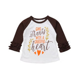 Give Thanks With A Grateful Heart - T-Shirt Baby Girl and Toddler (Brown & White Multi)