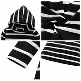 Striped Long Sleeve Hooded Dress Baby Girl and Toddler (Black and White Multi)