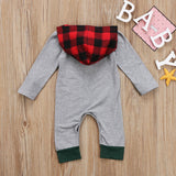 Merry & Bright Hooded Christmas Jumpsuit Baby Boy (Gray & Plaid Multi)