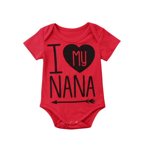 👵 I Love My Nana - Unisex Onesie Bodysuit Baby Boy Girl (Available in Red, Gray or Black) 👵