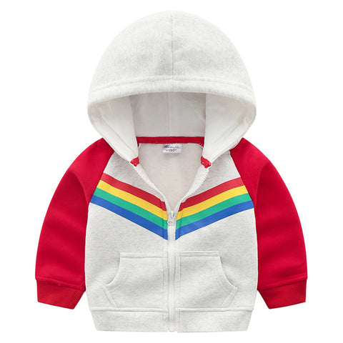 Rainbow 🌈  Hoodie Jacket Unisex Toddler Boy Girl (Gray/Navy Blue/Green/Sky Blue)