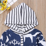 Hooded Reindeer Print Jumpsuit Unisex Baby Boy Girl (Available in Blue or Red)