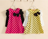 Polka Dots, Bows 🎀 & Ruffles Dress Toddler Girl (Available in Yellow or Pink)