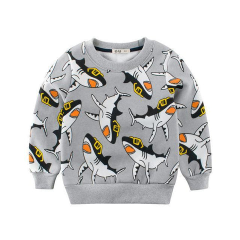 Whale  🐳 Graphic Print Sweatshirt Toddler Boy (Tiger Print 🐅 & Dinosaur Print 🦖 also available)