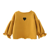 Flare Sleeve Heart Print 🖤 Sweatshirt Baby Girl and Toddler (Available in Yellow, Pink or White)