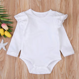Ruffled Shoulder Long Sleeve Onesie Bodysuits Baby Girl (Available in 8 colors)