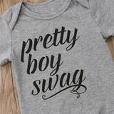 Pretty Boy Swag - Onesie Bodysuit Baby Boy (Gray/Black)