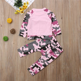 Camouflage Top with Bow and Pants 2pc. Set Baby Girl (Pink Camo Multi)