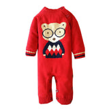 Bear Cartoon 🐻 Knit Sweater Baby Boy (Available in Gray or Red)