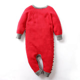 Long Sleeve Button Front Sweater Jumpsuit Baby Boy (Available in Red, Blue or Orange)