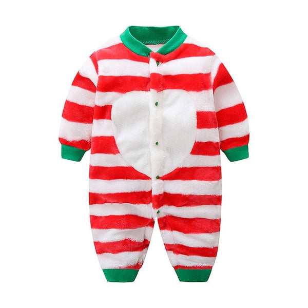 Striped Bow Tie Fleece Jumpsuit Baby Boy (Available in Blue or Red)