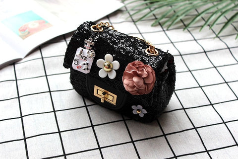Girls Sequin Crossbody Purse with 🌺 Flower Embellishment (Available in 5 colors)