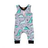 🦕 Dinosaur Sleeveless Jumpsuit Baby Boy (Gray/Mint Green/Turquoise) 🦕