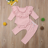 Ruffled Top & Pants 2pc. Set Baby Girl and Toddler (Pink)
