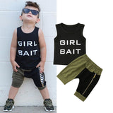 Girl Bait - Muscle Top & Harem Shorts 2pc. Set Baby Boy and Toddler (Olive Green/Black)