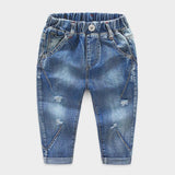 Sandblasted Distressed Denim Jeans with Dart Detail Toddler Boy (Medium Blue Wash)