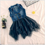 Sleeveless Denim Vest and Tulle Tutu Dress Toddler Girl (Khaki/Black)