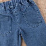 Distressed Denim Jeans Unisex Toddler Boy Girl (Black/Blue)