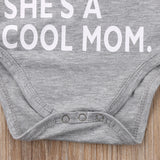 My Mom's Not a Regular Mom. She's a Cool Mom. 💁‍♀️ - Onesie Bodysuit Unisex Baby Boy Girl (Gray/White) 💁‍♀️