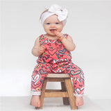 💛 Heart Print Sleeveless Jumpsuit Baby Girl (Coral/Purple/Turquoise) 💛