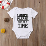 Ladies Please One at a Time - Onesie Bodysuit Baby Boy (White/Black)