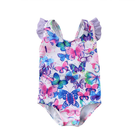 🦋 Butterfly Print Swimsuit Baby Girl and Toddler (White/Purple/Blue) 🦋
