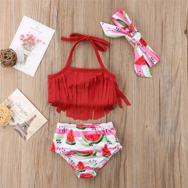 🍉 Watermelon Bikini Swimsuit Baby Girl (Red/Pink/Green) 🍉