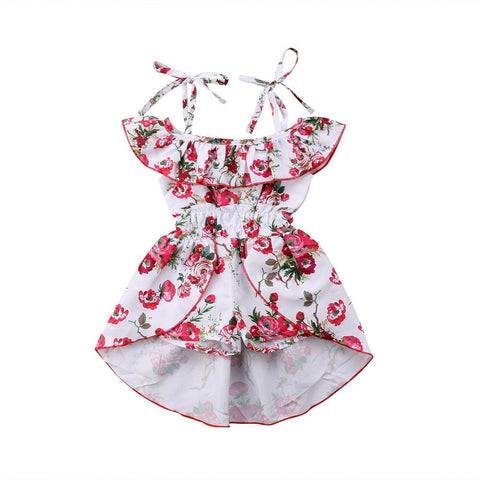 🌺 Floral Romper Dress Baby Girl and Toddler (White/Red/Pink)  🌺