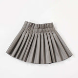 Vegan Leather Pleated Skirt Toddler Girl (Available in Black, Red, Gray, or Pink)