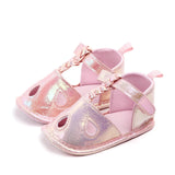 Iridescent Baby Sandals with Cutouts (Green/Pink)