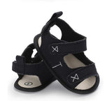 Double Strap Canvas Baby Sandals (Black/Blue/White/Beige)