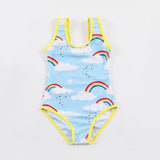 🌥️🌈 Clouds & Rainbows Swimsuit Toddler Girl (Yellow/Turquoise) 🌥️🌈