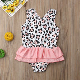 Leopard Swimsuit Toddler Girl (Black/Pink/White)