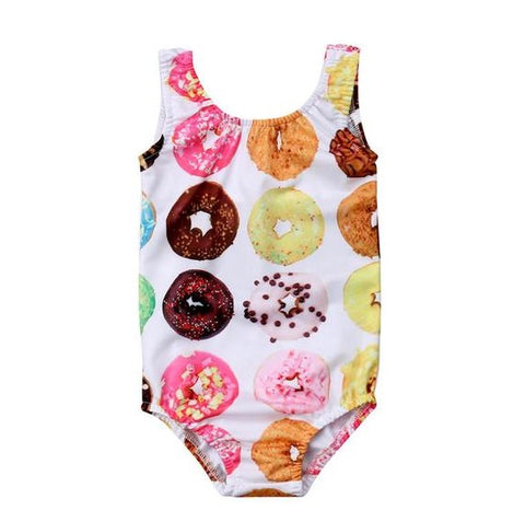 🍩 Doughnut Print Swimsuit Baby Girl and Toddler (White/Brown/Pink) 🍩