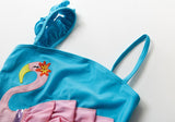 3D Flamingo Swimsuit Toddler Girl (Turquoise/Pink)