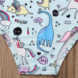 🦄🦕 Dinosaur & Unicorn Print Swimsuit Baby Girl and Toddler (Blue/Pink) 🦄🦕
